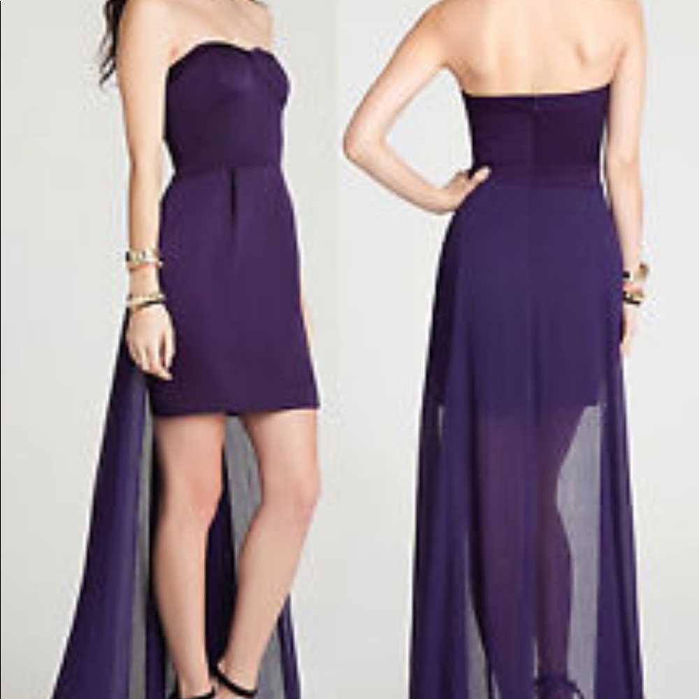 BCBGeneration Strapless Skirt Tail Dress